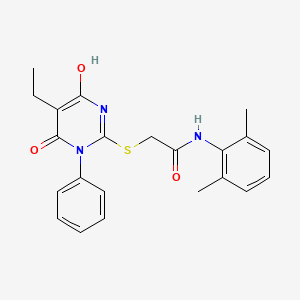 N-(2,6-dimethylphenyl)-2-[(5-ethyl-4-hydroxy-6-oxo-1-phenyl-1,6-dihydro-2-pyrimidinyl)thio]acetamide