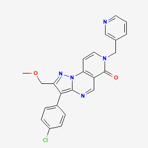 3-(4-chlorophenyl)-2-(methoxymethyl)-7-(3-pyridinylmethyl)pyrazolo[1,5-a]pyrido[3,4-e]pyrimidin-6(7H)-one