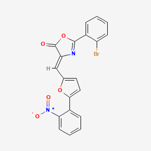 molecular formula C20H11BrN2O5 B6053850 2-(2-bromophenyl)-4-{[5-(2-nitrophenyl)-2-furyl]methylene}-1,3-oxazol-5(4H)-one 