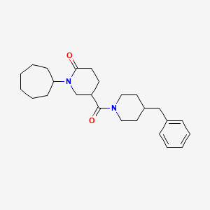 molecular formula C25H36N2O2 B6053855 5-[(4-benzyl-1-piperidinyl)carbonyl]-1-cycloheptyl-2-piperidinone 