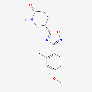 molecular formula C15H17N3O3 B6053869 5-[3-(4-methoxy-2-methylphenyl)-1,2,4-oxadiazol-5-yl]-2-piperidinone 