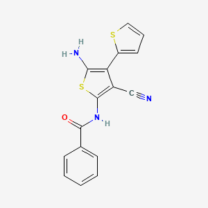 molecular formula C16H11N3OS2 B6053916 N-(2'-amino-4'-cyano-2,3'-bithien-5'-yl)benzamide 