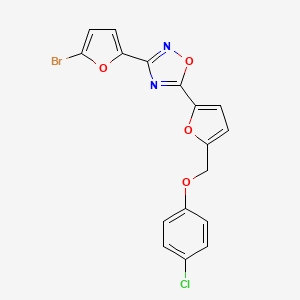 molecular formula C17H10BrClN2O4 B6053935 3-(5-bromo-2-furyl)-5-{5-[(4-chlorophenoxy)methyl]-2-furyl}-1,2,4-oxadiazole 