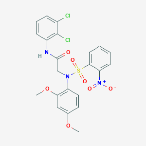 molecular formula C22H19Cl2N3O7S B6053967 N~1~-(2,3-dichlorophenyl)-N~2~-(2,4-dimethoxyphenyl)-N~2~-[(2-nitrophenyl)sulfonyl]glycinamide 
