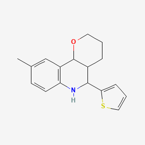 molecular formula C17H19NOS B6053973 9-methyl-5-(2-thienyl)-3,4,4a,5,6,10b-hexahydro-2H-pyrano[3,2-c]quinoline 