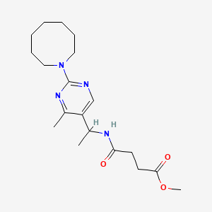 molecular formula C19H30N4O3 B6053984 methyl 4-({1-[2-(1-azocanyl)-4-methyl-5-pyrimidinyl]ethyl}amino)-4-oxobutanoate 