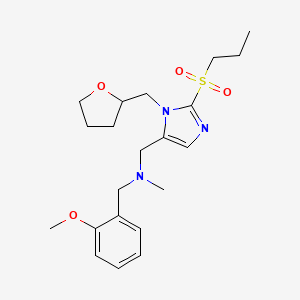 molecular formula C21H31N3O4S B6053993 (2-methoxybenzyl)methyl{[2-(propylsulfonyl)-1-(tetrahydro-2-furanylmethyl)-1H-imidazol-5-yl]methyl}amine 