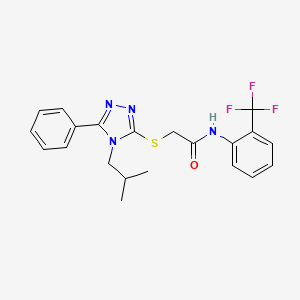 molecular formula C21H21F3N4OS B6053998 2-[(4-isobutyl-5-phenyl-4H-1,2,4-triazol-3-yl)thio]-N-[2-(trifluoromethyl)phenyl]acetamide 