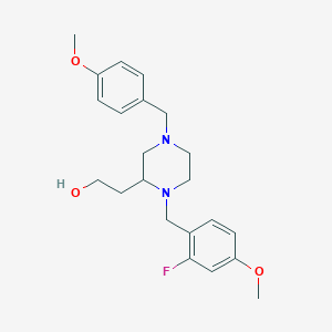 molecular formula C22H29FN2O3 B6054020 2-[1-(2-fluoro-4-methoxybenzyl)-4-(4-methoxybenzyl)-2-piperazinyl]ethanol 