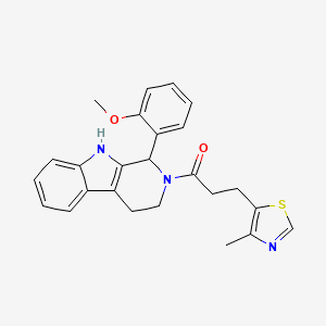 molecular formula C25H25N3O2S B6054052 1-(2-methoxyphenyl)-2-[3-(4-methyl-1,3-thiazol-5-yl)propanoyl]-2,3,4,9-tetrahydro-1H-beta-carboline 
