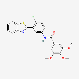 molecular formula C23H19ClN2O4S B6054056 N-[3-(1,3-benzothiazol-2-yl)-4-chlorophenyl]-3,4,5-trimethoxybenzamide 