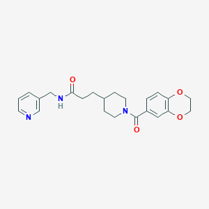 molecular formula C23H27N3O4 B6054067 3-[1-(2,3-dihydro-1,4-benzodioxin-6-ylcarbonyl)-4-piperidinyl]-N-(3-pyridinylmethyl)propanamide 