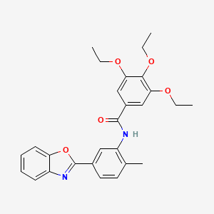 molecular formula C27H28N2O5 B6054079 N-[5-(1,3-benzoxazol-2-yl)-2-methylphenyl]-3,4,5-triethoxybenzamide 