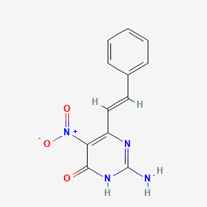 molecular formula C12H10N4O3 B6054109 2-amino-5-nitro-6-(2-phenylvinyl)-4(3H)-pyrimidinone 