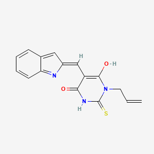molecular formula C16H13N3O2S B6054115 1-allyl-5-(1H-indol-2-ylmethylene)-2-thioxodihydro-4,6(1H,5H)-pyrimidinedione 
