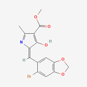 molecular formula C15H12BrNO5 B6054120 methyl 5-[(6-bromo-1,3-benzodioxol-5-yl)methylene]-2-methyl-4-oxo-4,5-dihydro-1H-pyrrole-3-carboxylate 