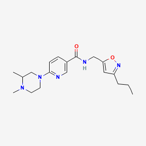molecular formula C19H27N5O2 B6054126 6-(3,4-dimethyl-1-piperazinyl)-N-[(3-propyl-5-isoxazolyl)methyl]nicotinamide 
