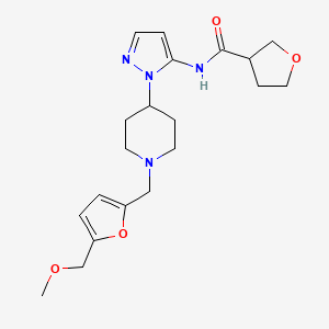 molecular formula C20H28N4O4 B6054140 N-[1-(1-{[5-(methoxymethyl)-2-furyl]methyl}-4-piperidinyl)-1H-pyrazol-5-yl]tetrahydro-3-furancarboxamide 