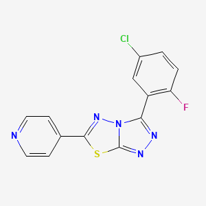 molecular formula C14H7ClFN5S B6054156 3-(5-chloro-2-fluorophenyl)-6-(4-pyridinyl)[1,2,4]triazolo[3,4-b][1,3,4]thiadiazole 