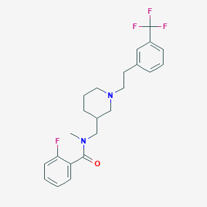 molecular formula C23H26F4N2O B6054162 2-fluoro-N-methyl-N-[(1-{2-[3-(trifluoromethyl)phenyl]ethyl}-3-piperidinyl)methyl]benzamide 