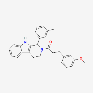 molecular formula C28H28N2O2 B6054220 2-[3-(3-methoxyphenyl)propanoyl]-1-(3-methylphenyl)-2,3,4,9-tetrahydro-1H-beta-carboline 