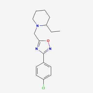 molecular formula C16H20ClN3O B6054226 1-{[3-(4-chlorophenyl)-1,2,4-oxadiazol-5-yl]methyl}-2-ethylpiperidine 