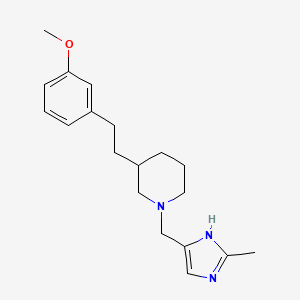 molecular formula C19H27N3O B6054241 3-[2-(3-methoxyphenyl)ethyl]-1-[(2-methyl-1H-imidazol-4-yl)methyl]piperidine 