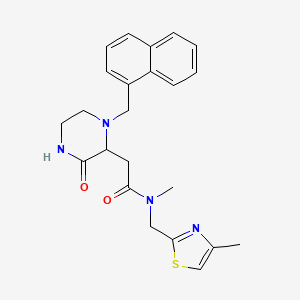 molecular formula C23H26N4O2S B6054246 N-methyl-N-[(4-methyl-1,3-thiazol-2-yl)methyl]-2-[1-(1-naphthylmethyl)-3-oxo-2-piperazinyl]acetamide 