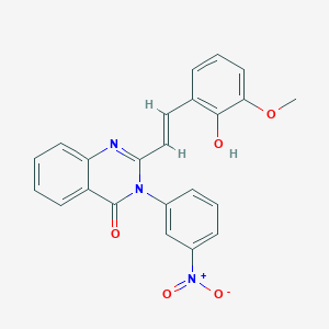 molecular formula C23H17N3O5 B6054255 2-[2-(2-hydroxy-3-methoxyphenyl)vinyl]-3-(3-nitrophenyl)-4(3H)-quinazolinone 