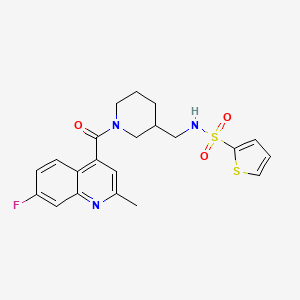 molecular formula C21H22FN3O3S2 B6054271 N-({1-[(7-fluoro-2-methyl-4-quinolinyl)carbonyl]-3-piperidinyl}methyl)-2-thiophenesulfonamide 