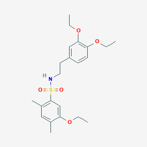 molecular formula C22H31NO5S B6054277 N-[2-(3,4-diethoxyphenyl)ethyl]-5-ethoxy-2,4-dimethylbenzenesulfonamide 