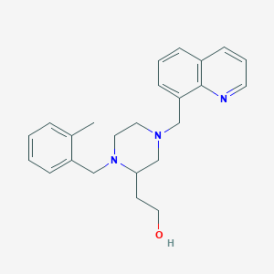 molecular formula C24H29N3O B6054280 2-[1-(2-methylbenzyl)-4-(8-quinolinylmethyl)-2-piperazinyl]ethanol 
