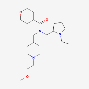 molecular formula C22H41N3O3 B6054311 N-[(1-ethyl-2-pyrrolidinyl)methyl]-N-{[1-(2-methoxyethyl)-4-piperidinyl]methyl}tetrahydro-2H-pyran-4-carboxamide 