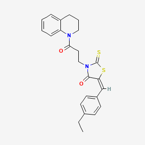 molecular formula C24H24N2O2S2 B6054330 3-[3-(3,4-dihydro-1(2H)-quinolinyl)-3-oxopropyl]-5-(4-ethylbenzylidene)-2-thioxo-1,3-thiazolidin-4-one 