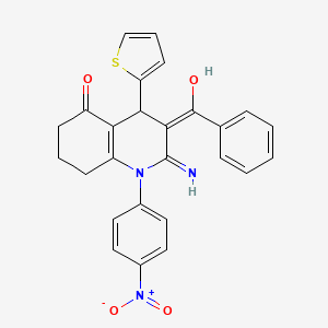 molecular formula C26H21N3O4S B6054334 2-amino-3-benzoyl-1-(4-nitrophenyl)-4-(2-thienyl)-4,6,7,8-tetrahydro-5(1H)-quinolinone 