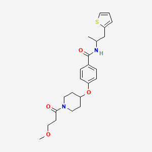 molecular formula C23H30N2O4S B6054399 4-{[1-(3-methoxypropanoyl)-4-piperidinyl]oxy}-N-[1-methyl-2-(2-thienyl)ethyl]benzamide 