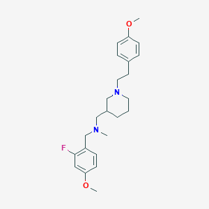 molecular formula C24H33FN2O2 B6054412 (2-fluoro-4-methoxybenzyl)({1-[2-(4-methoxyphenyl)ethyl]-3-piperidinyl}methyl)methylamine 