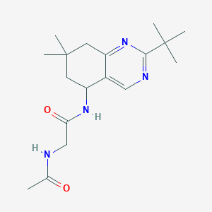 molecular formula C18H28N4O2 B6054423 N~2~-acetyl-N~1~-(2-tert-butyl-7,7-dimethyl-5,6,7,8-tetrahydro-5-quinazolinyl)glycinamide 