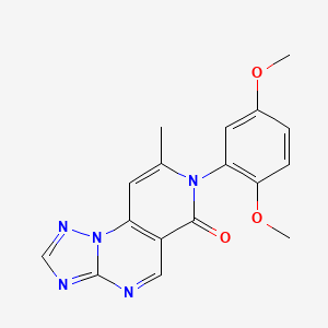 molecular formula C17H15N5O3 B6054439 7-(2,5-dimethoxyphenyl)-8-methylpyrido[3,4-e][1,2,4]triazolo[1,5-a]pyrimidin-6(7H)-one 