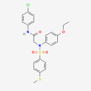 molecular formula C23H23ClN2O4S2 B6054455 N~1~-(4-chlorophenyl)-N~2~-(4-ethoxyphenyl)-N~2~-{[4-(methylthio)phenyl]sulfonyl}glycinamide 