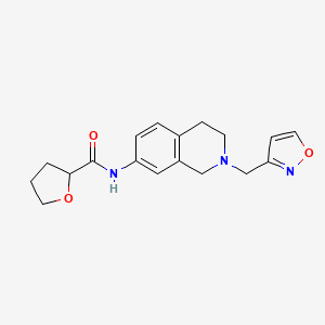 molecular formula C18H21N3O3 B6054460 N-[2-(3-isoxazolylmethyl)-1,2,3,4-tetrahydro-7-isoquinolinyl]tetrahydro-2-furancarboxamide 