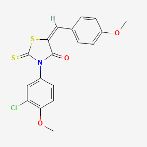 molecular formula C18H14ClNO3S2 B6054473 3-(3-chloro-4-methoxyphenyl)-5-(4-methoxybenzylidene)-2-thioxo-1,3-thiazolidin-4-one 