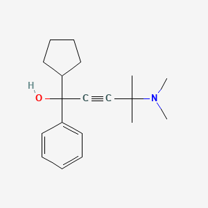 molecular formula C19H27NO B6054480 1-cyclopentyl-4-(dimethylamino)-4-methyl-1-phenyl-2-pentyn-1-ol 