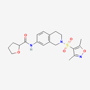 molecular formula C19H23N3O5S B6054488 N-{2-[(3,5-dimethyl-4-isoxazolyl)sulfonyl]-1,2,3,4-tetrahydro-7-isoquinolinyl}tetrahydro-2-furancarboxamide 