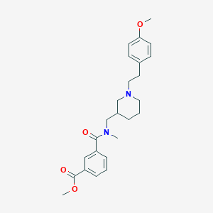 molecular formula C25H32N2O4 B6054502 methyl 3-{[({1-[2-(4-methoxyphenyl)ethyl]-3-piperidinyl}methyl)(methyl)amino]carbonyl}benzoate 