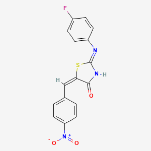 molecular formula C16H10FN3O3S B6054506 2-[(4-fluorophenyl)amino]-5-(4-nitrobenzylidene)-1,3-thiazol-4(5H)-one 