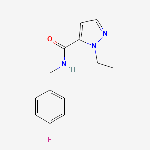 molecular formula C13H14FN3O B6054509 1-ethyl-N-(4-fluorobenzyl)-1H-pyrazole-5-carboxamide 