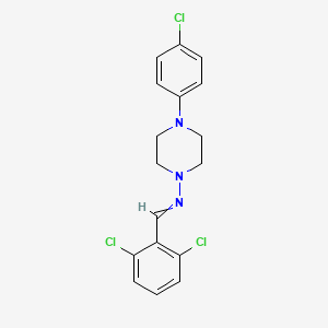 4-(4-chlorophenyl)-N-(2,6-dichlorobenzylidene)-1-piperazinamine