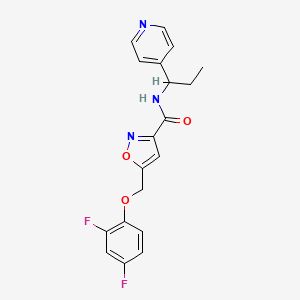 molecular formula C19H17F2N3O3 B6054536 5-[(2,4-difluorophenoxy)methyl]-N-[1-(4-pyridinyl)propyl]-3-isoxazolecarboxamide 