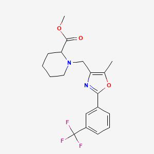 molecular formula C19H21F3N2O3 B6054547 methyl 1-({5-methyl-2-[3-(trifluoromethyl)phenyl]-1,3-oxazol-4-yl}methyl)-2-piperidinecarboxylate 